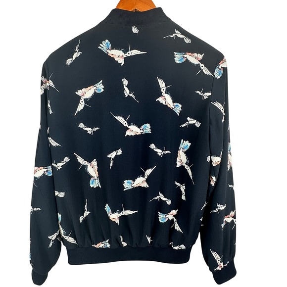 Philosophy Hummingbird Bomber Jacket Y2K Indie Soft Girl Naturecore Zip Up Small - Picture 3 of 7